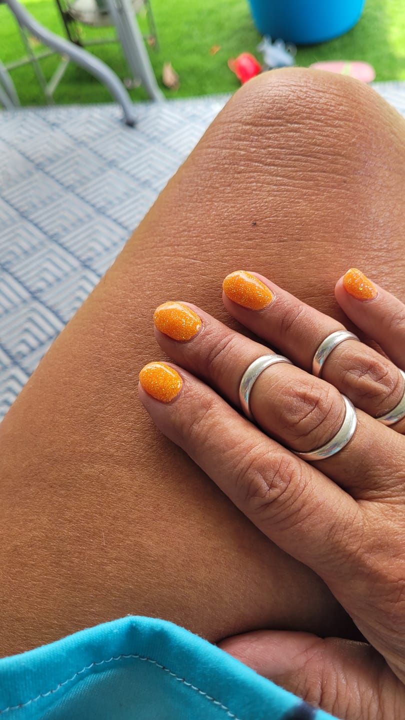 Customer photo review of Tangerine Orange Dipping Powder