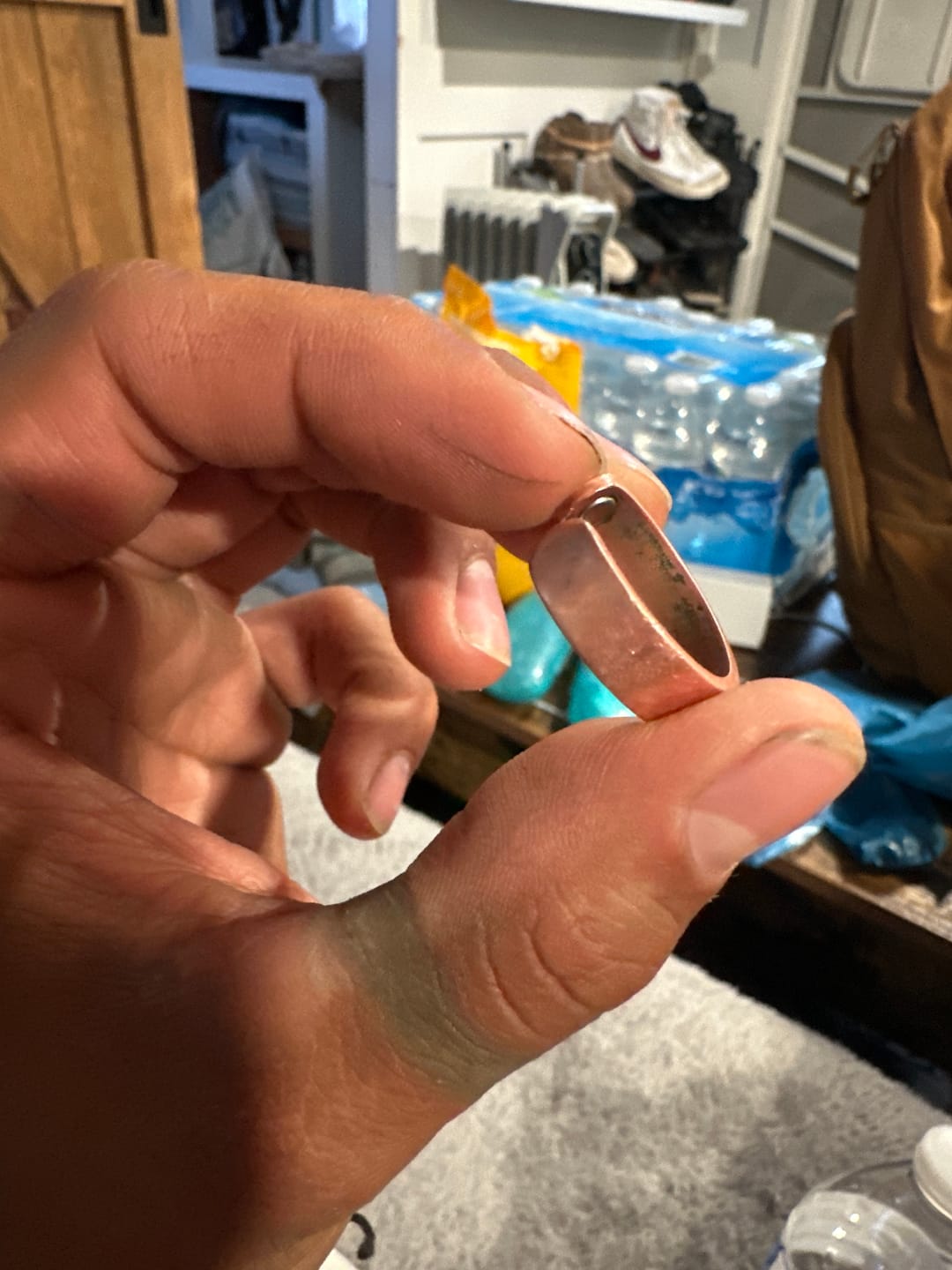 Customer photo review of Mens Adjustable Copper Magnetic Ring