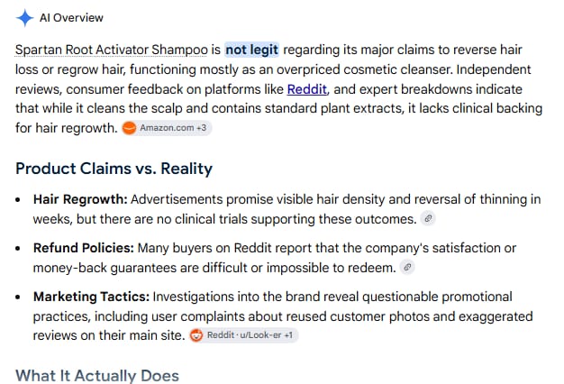 Customer photo review of Spartan™ Root Activator Shampoo 6 Bottles(sc)