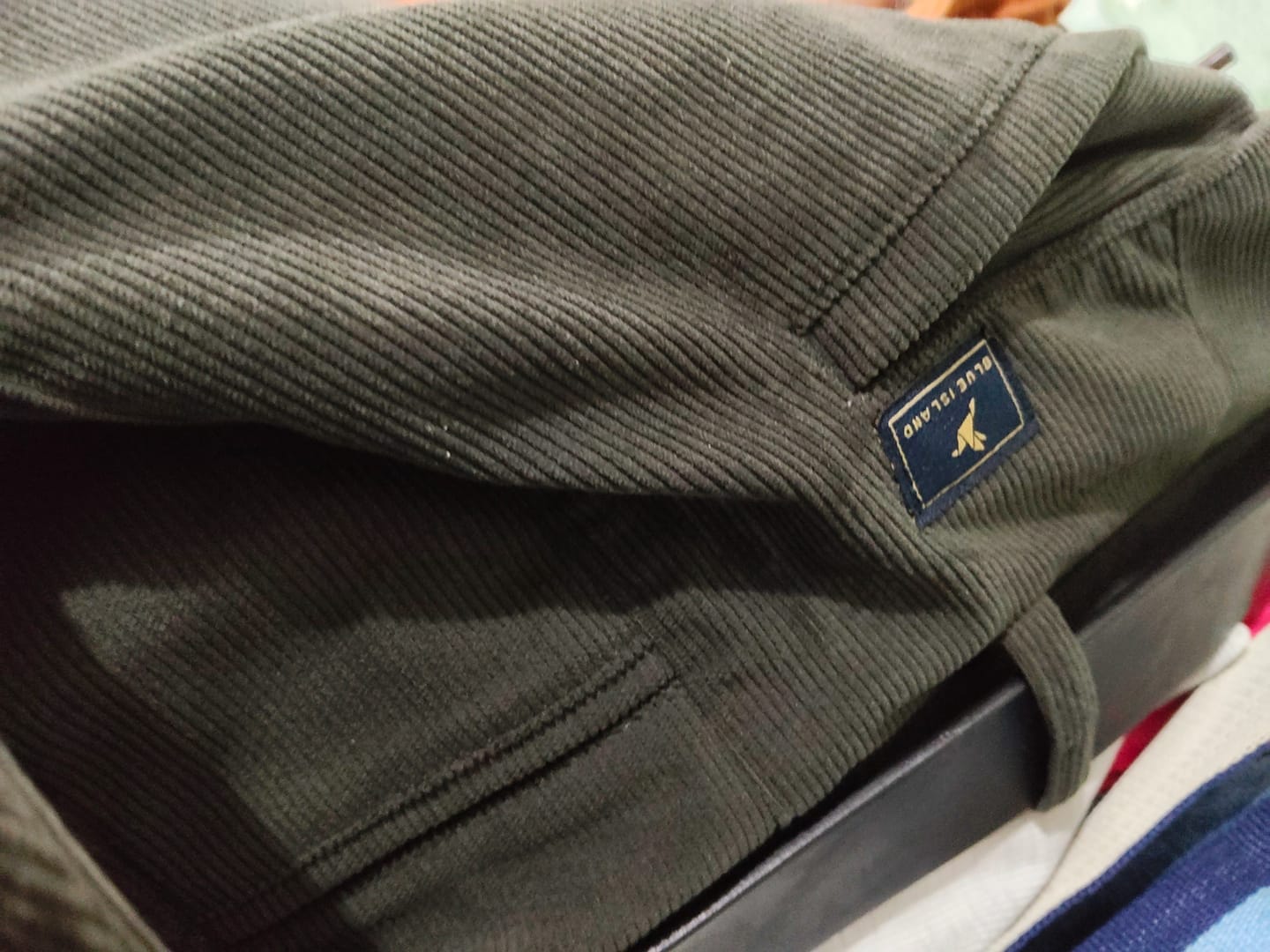Customer photo review of Olive Green Fine Stripe - Corduroy Pant