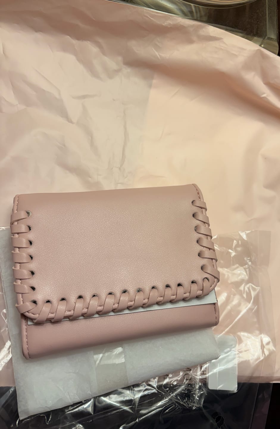 Customer photo review of Logan Vegan Whipstitch Wallet