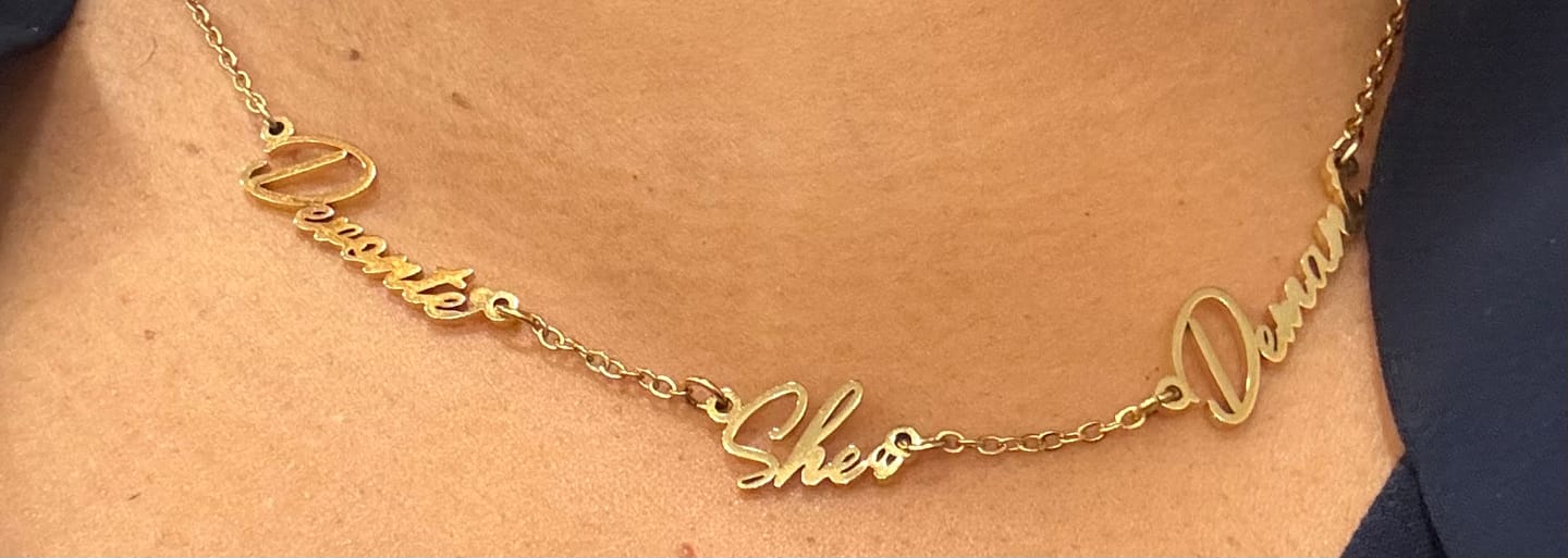 Customer photo review of Multi Name Necklace