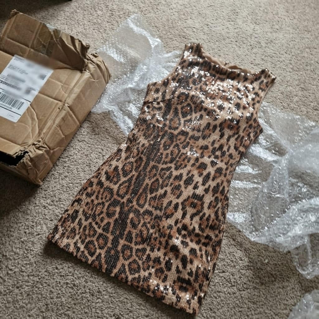 Customer photo review of Irina Leopard Mini Dress