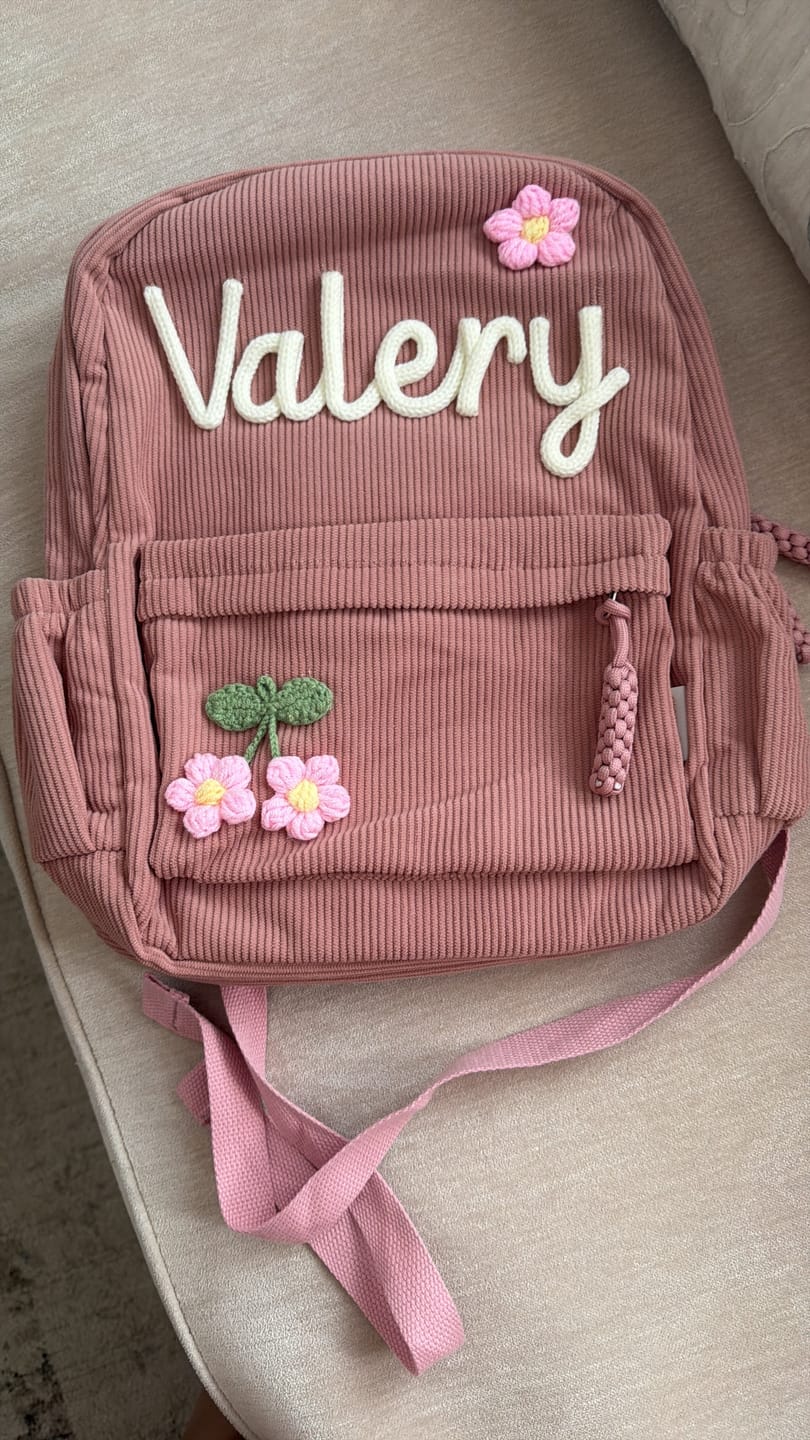 Customer photo review of K&C - Personalized Knitted Backpack