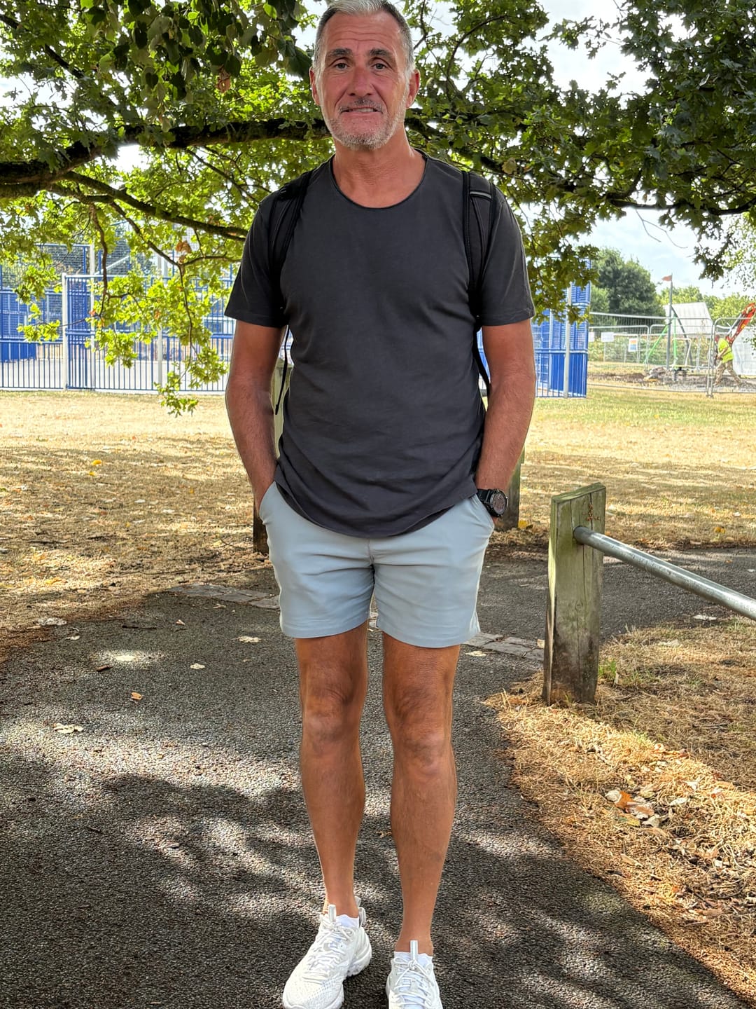 Customer photo review of Ultra-Stretch 5" Chino Shorts - Grey