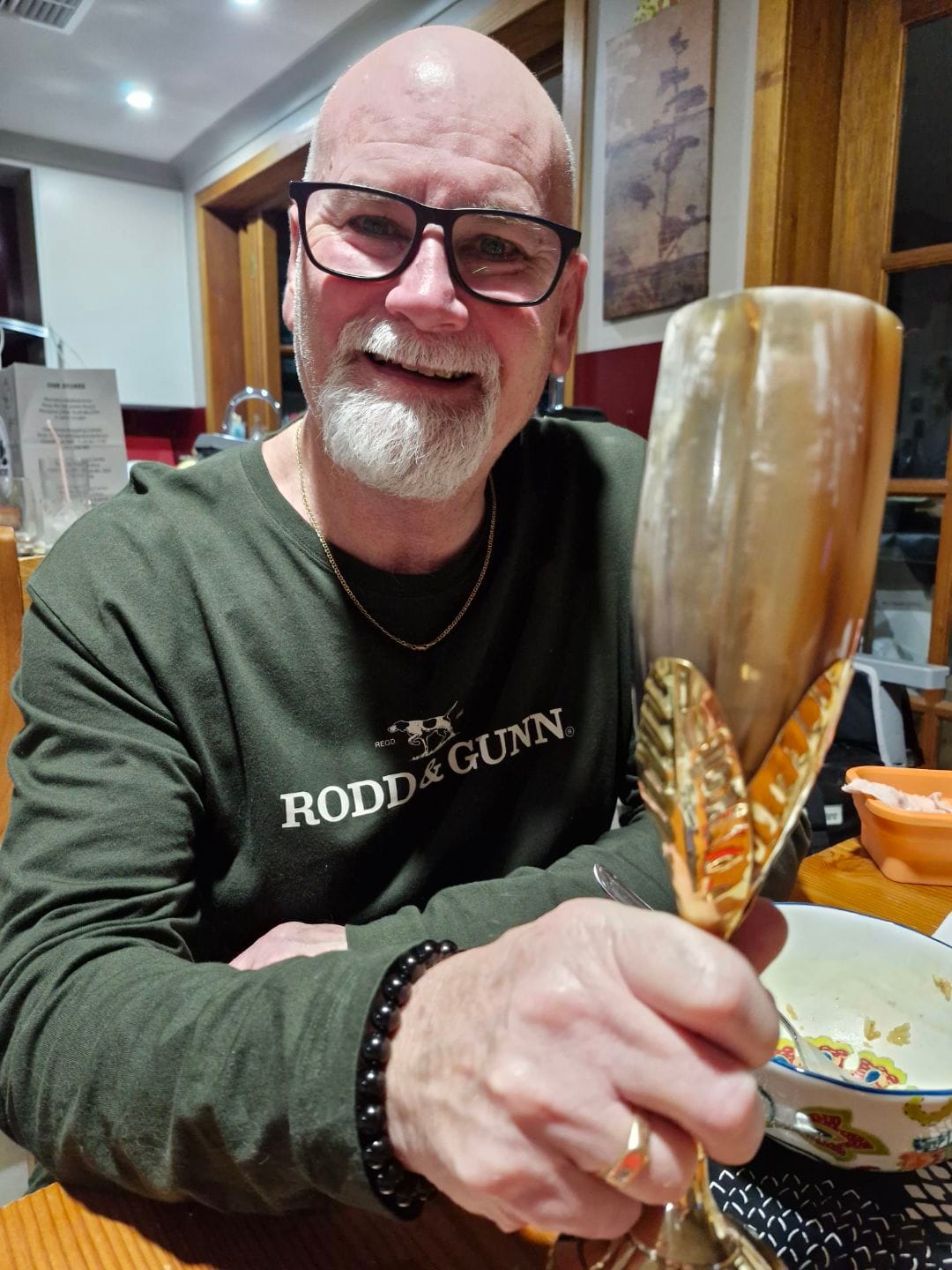 Customer photo review of Natural Horn Wine Glass
