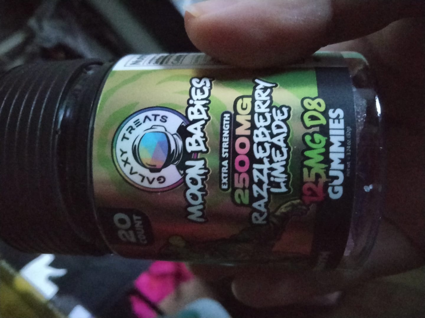 Customer photo review of Razzleberry Limeade D8 Extra Strength Gummies