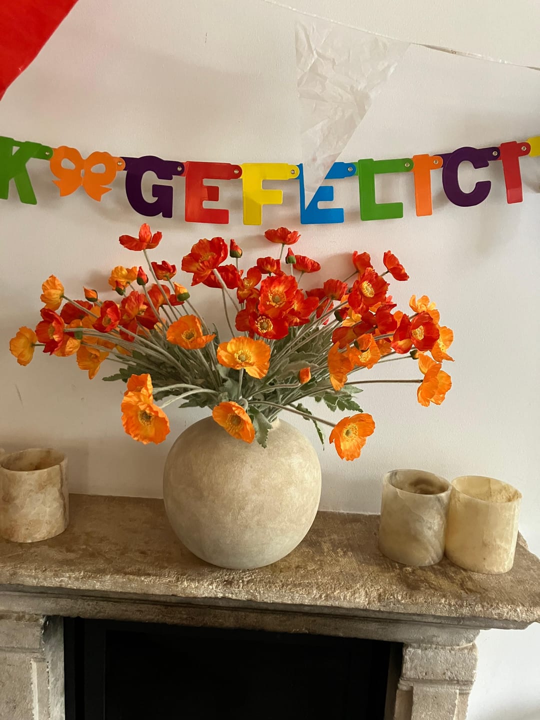 Customer photo review of Zijden Klaprozen - Licht oranje