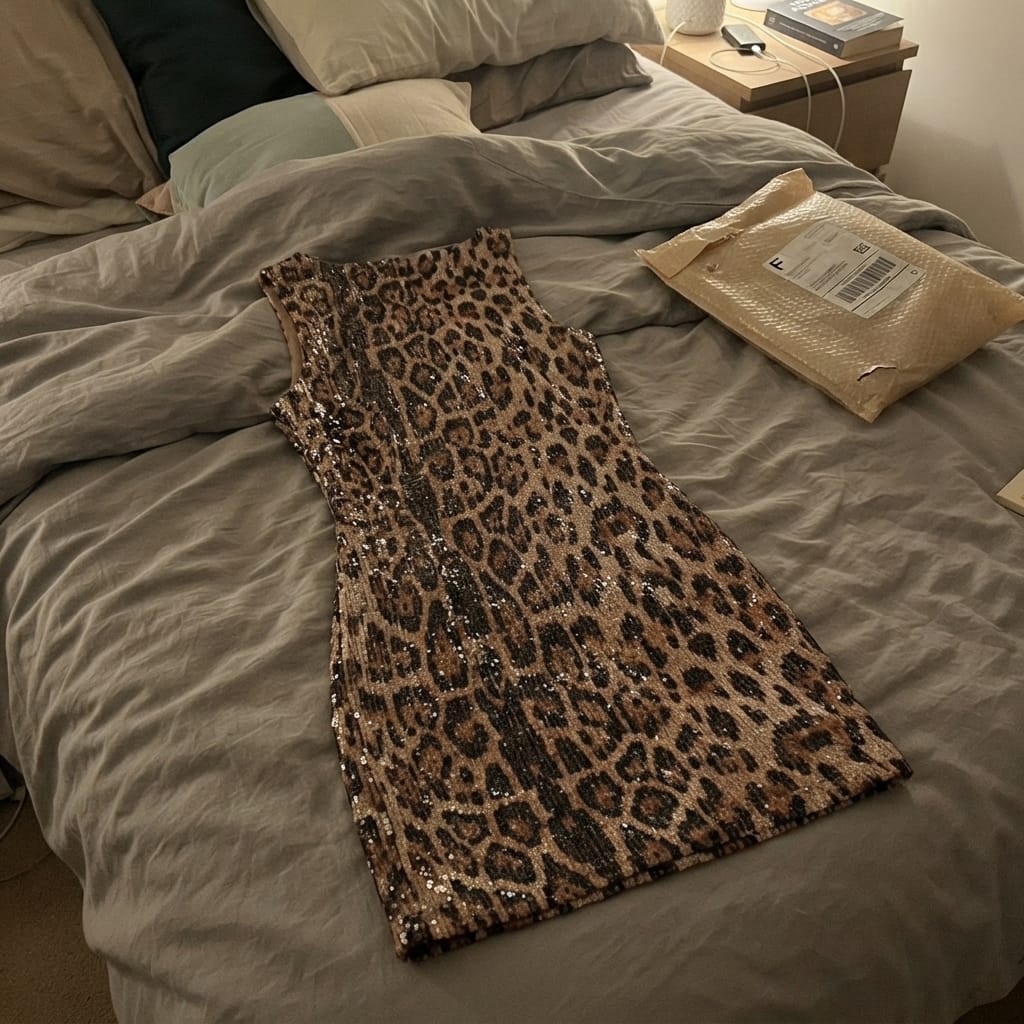 Customer photo review of Irina Leopard Mini Dress
