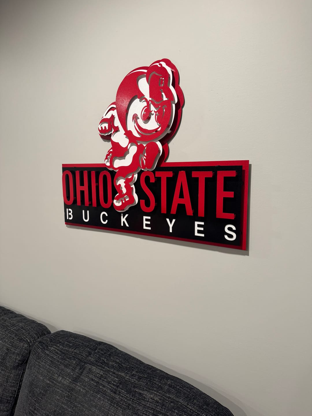 Customer photo review of The Ohio State "Brutus" 3D Metal Artwork