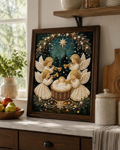 Customer photo review of Personalized 3D Pearl Art DIY Kit - For Home - Holiday Canvas