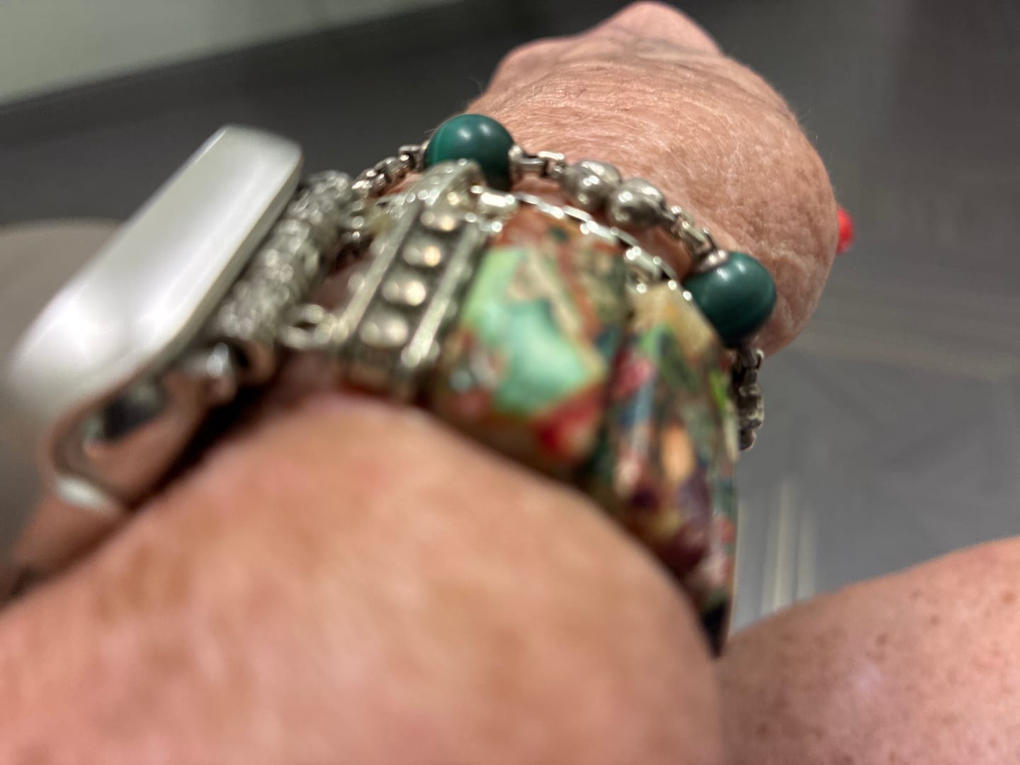 Customer photo review of Apatite Azure Braided Apple Watch Strap