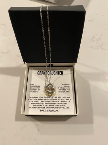 Customer photo review of Gift for Granddaughter from Grandpa Interlocking Hearts Necklace Gift