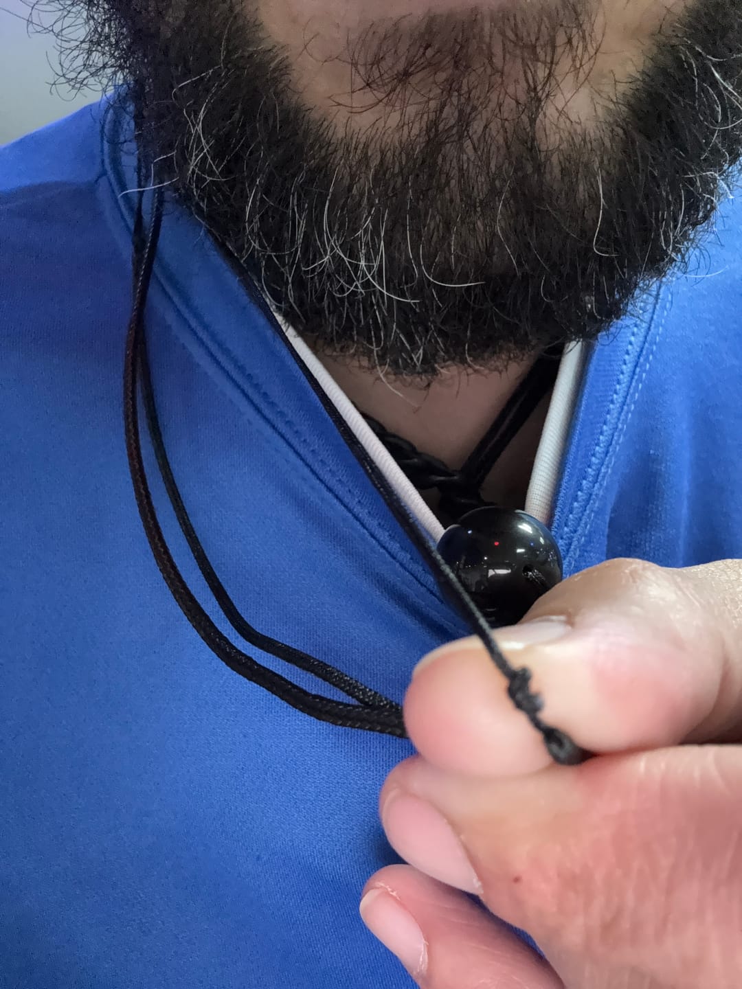 Customer photo review of Dragon's Heart Labradorite Necklace