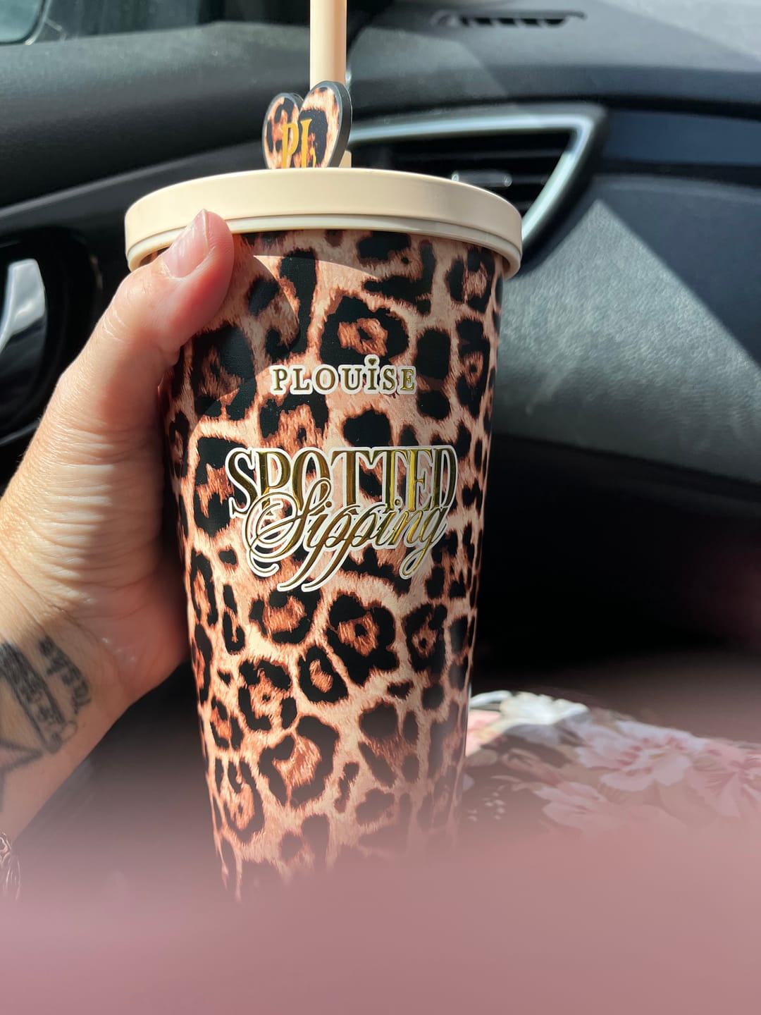 Customer photo review of Cheetah Spotted Sipping 600ml Stainless Steel Tumbler Cup