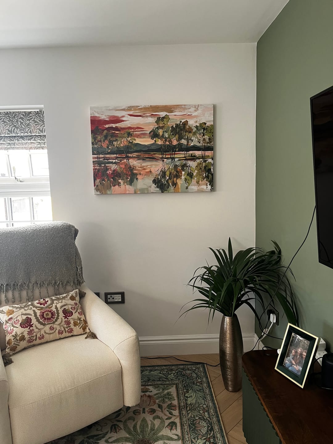 Customer photo review of Trees Mirrored In Tranquil Waters Canvas Print