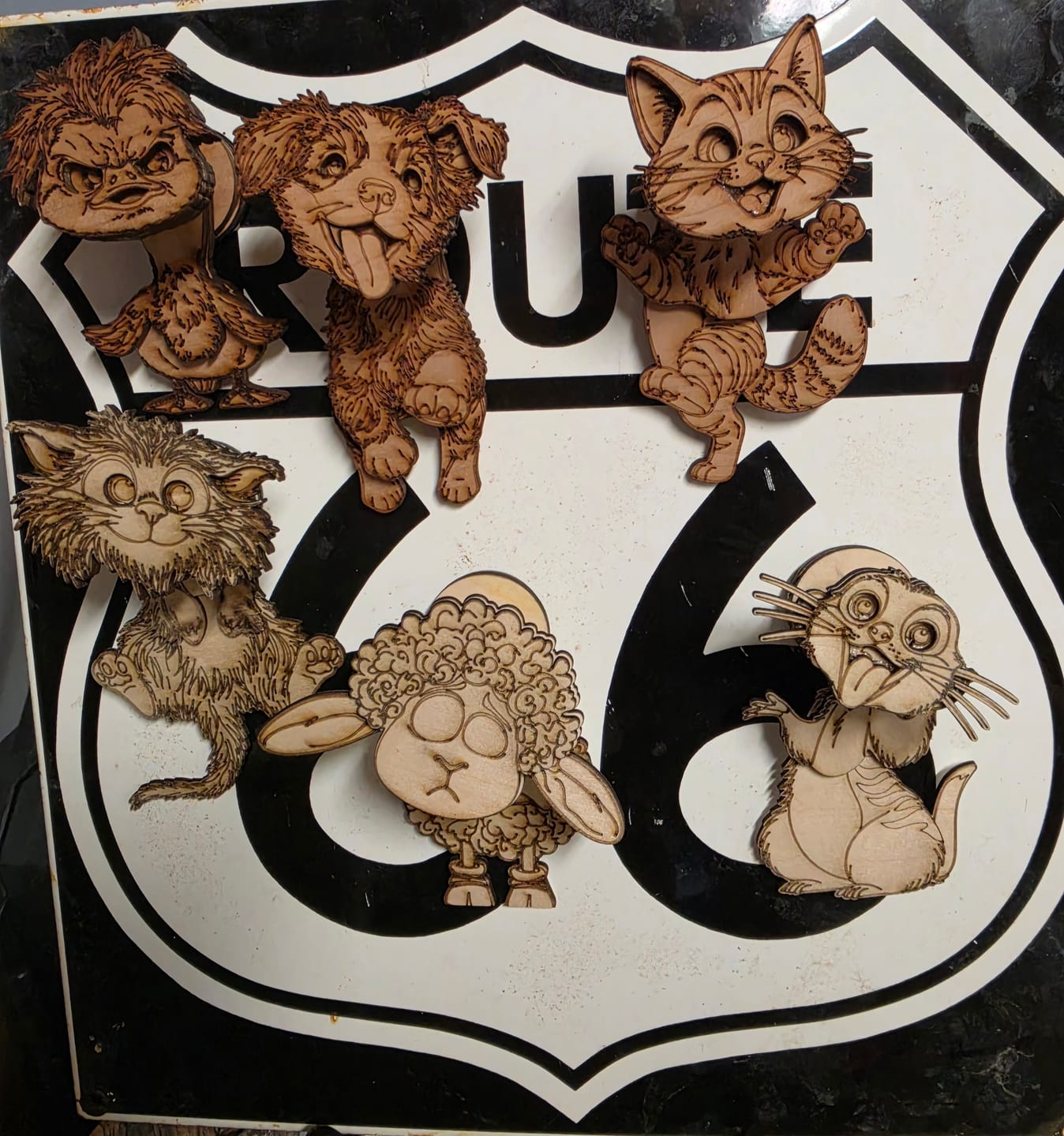 Customer photo review of 10 Cats Dogs Fridge Magnet Laser Cut SVG