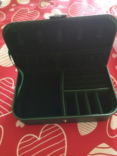 Customer photo review of Travel Jewelry Box – Portable Leather Organizer Case