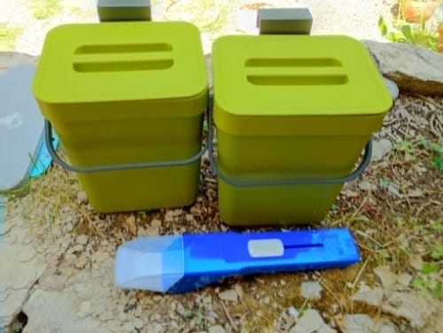 Customer photo review of Quiet Close Trash Can – Space-Saving Sealed Kitchen Bin
