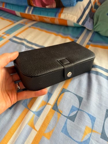 Customer photo review of Travel Jewelry Box – Portable Leather Organizer Case