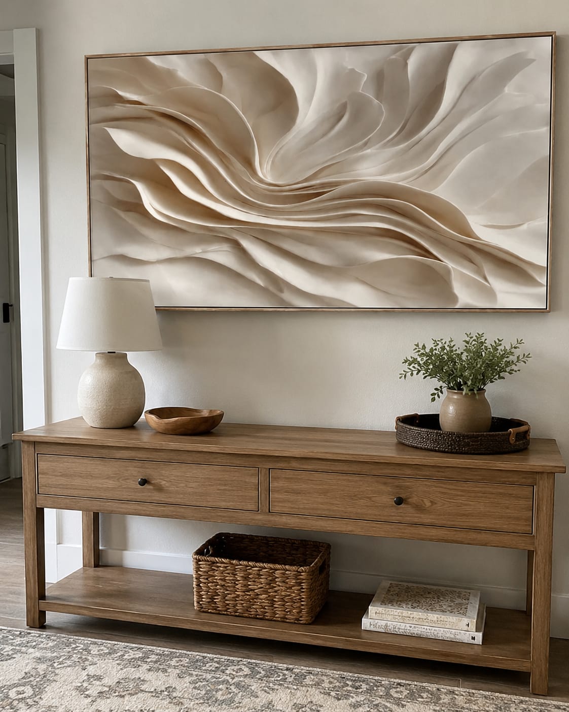 Customer photo review of Ivory Drift-Textured Abstract Painting