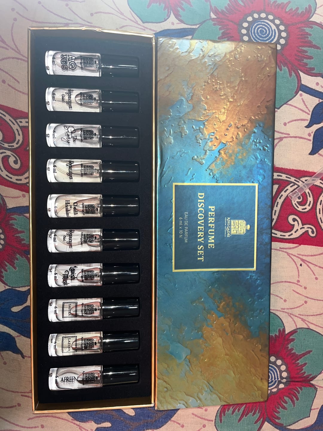 Customer photo review of Perfume Sample Discovery Set – 10 Mini Perfume Sprays (6ml Each)
