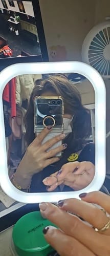 Customer photo review of LED Vanity Mirror – Touch Control Desktop Dressing Mirror