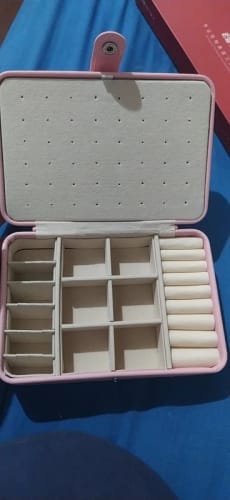 Customer photo review of Leather Jewelry Box – Ring and Earring Display Organizer