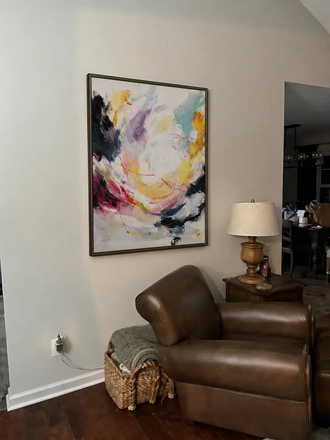 Customer photo review of Vibrant Thread Swirl Abstract Wall Art