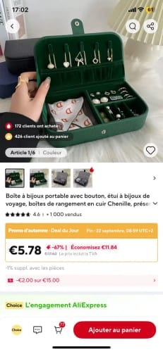Customer photo review of Travel Jewelry Box – Portable Leather Organizer Case