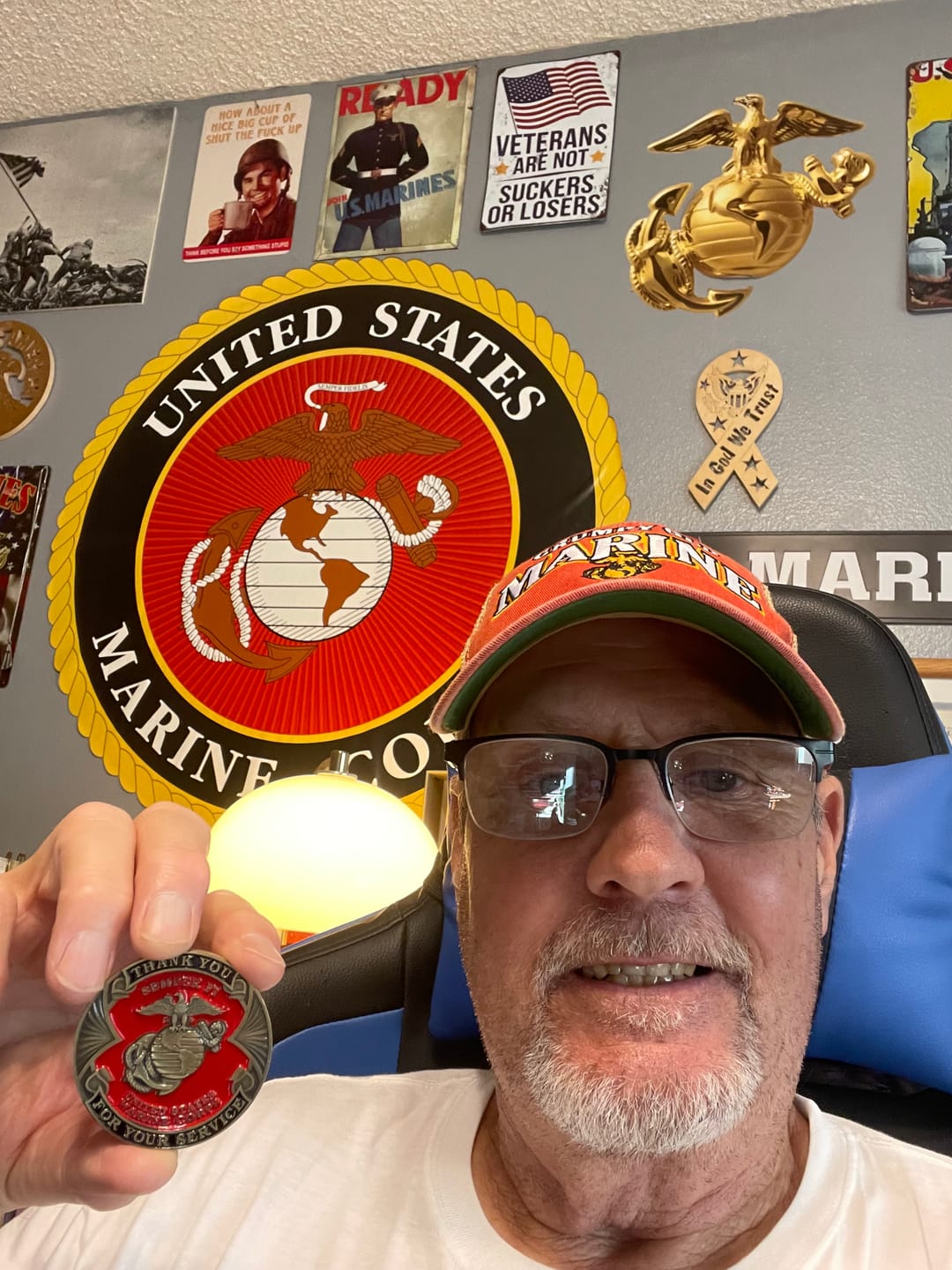 Customer photo review of US Marine - Thank You For Your Service Coin