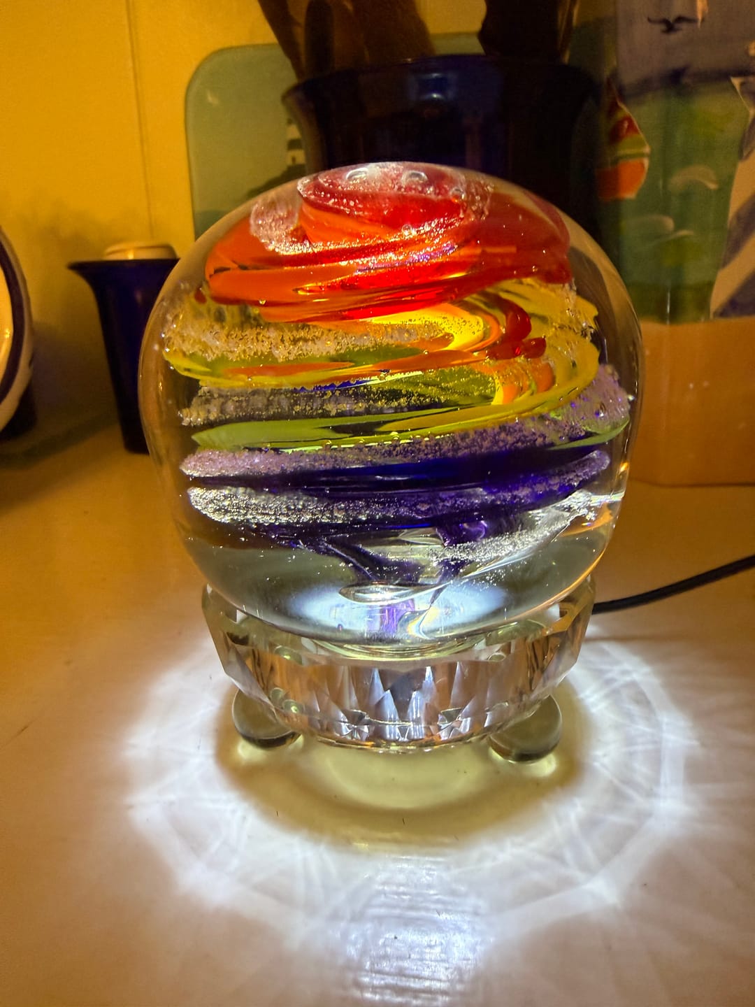 Customer photo review of Rainbow Bridge Swirl with Cremation Ash