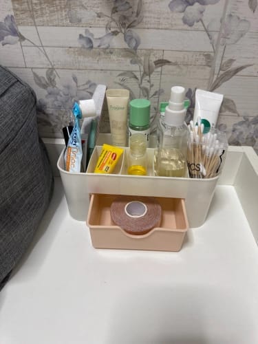 Customer photo review of Makeup Organizer with Drawer – Acrylic Brush and Lipstick Holder