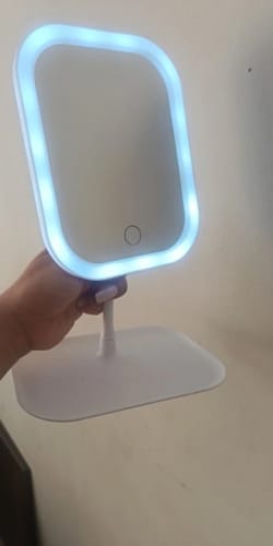 Customer photo review of LED Vanity Mirror – Touch Control Desktop Dressing Mirror