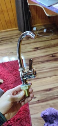 Customer photo review of Cold Water Kitchen Faucet - LEENKEA Stainless Steel
