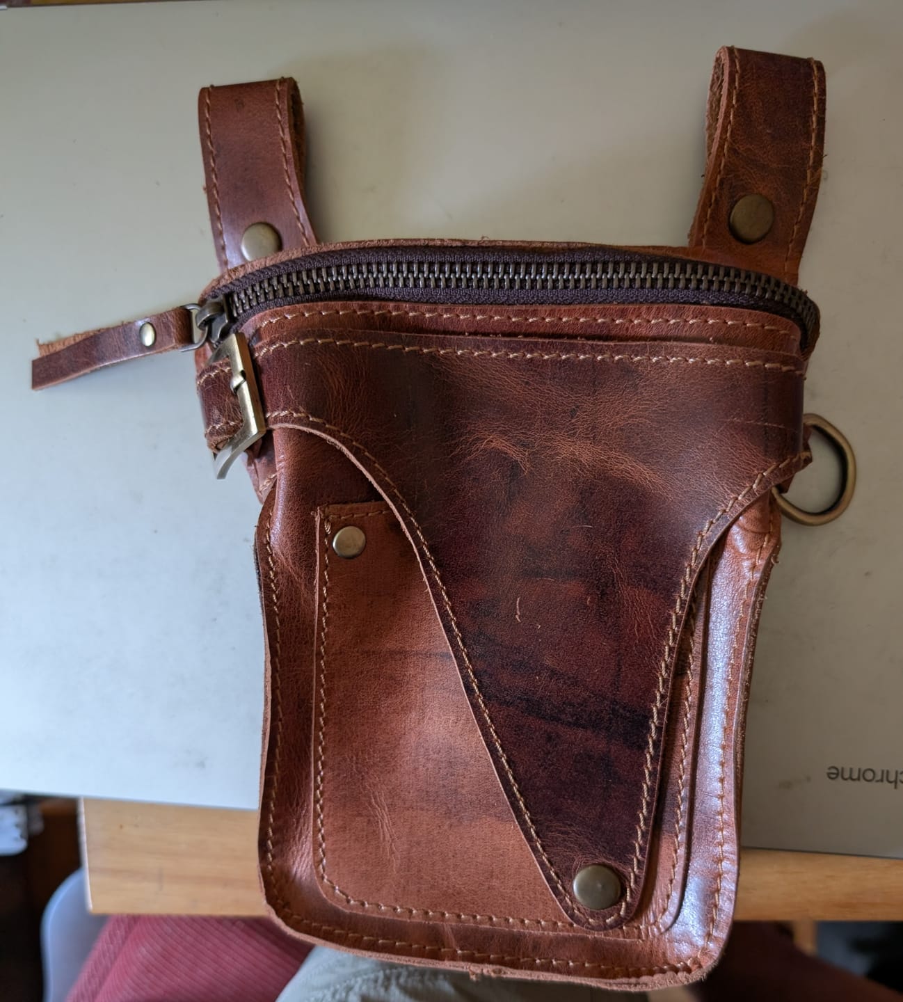 Customer photo review of Crazy Horse Leather Belt Vintage Waist Pack