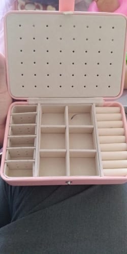 Customer photo review of Leather Jewelry Box – Ring and Earring Display Organizer