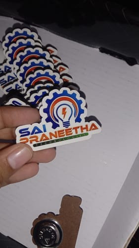 Customer photo review of Customized Magnetic Badge | Wear Your Brand