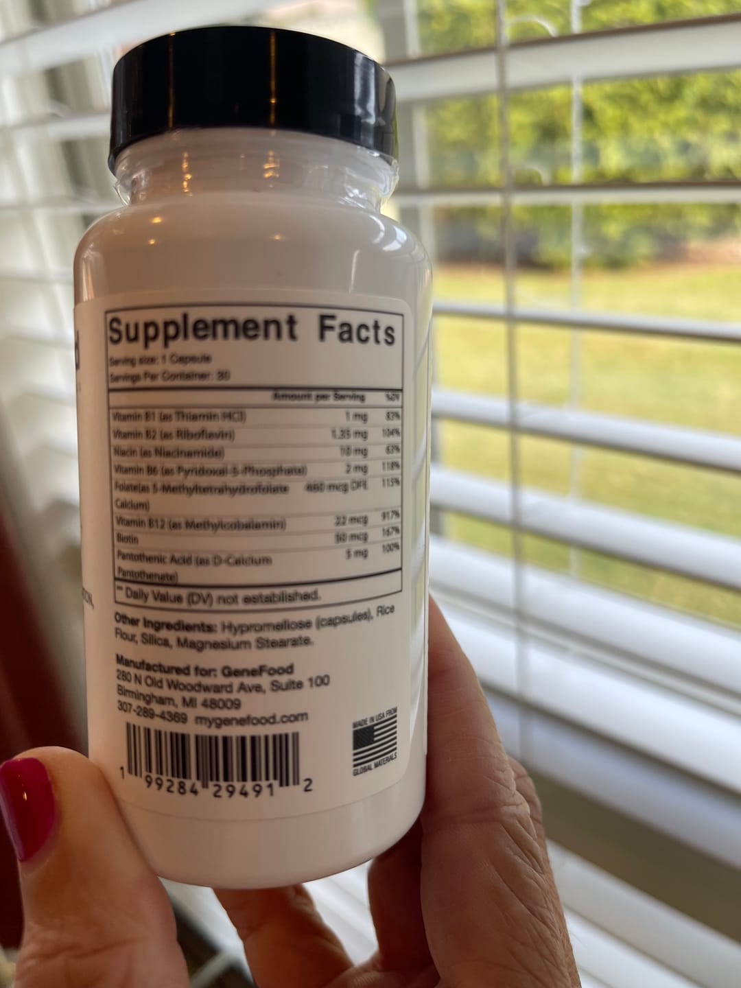 Customer photo review of Gentle Methyl B Complex