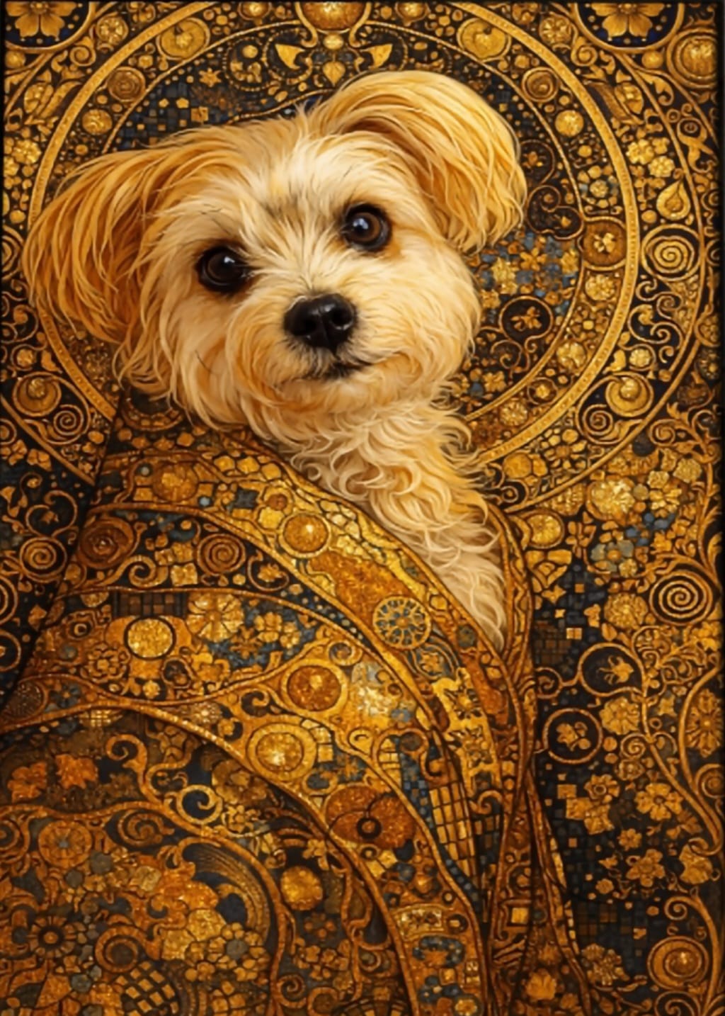 Customer photo review of Golden Pet (Klimt Style) - Personalized Poster
