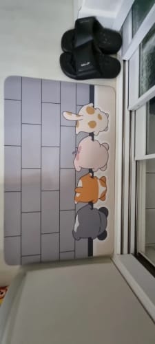 Customer photo review of Cartoon Bathroom Mat - Playful Soft Foot Mat