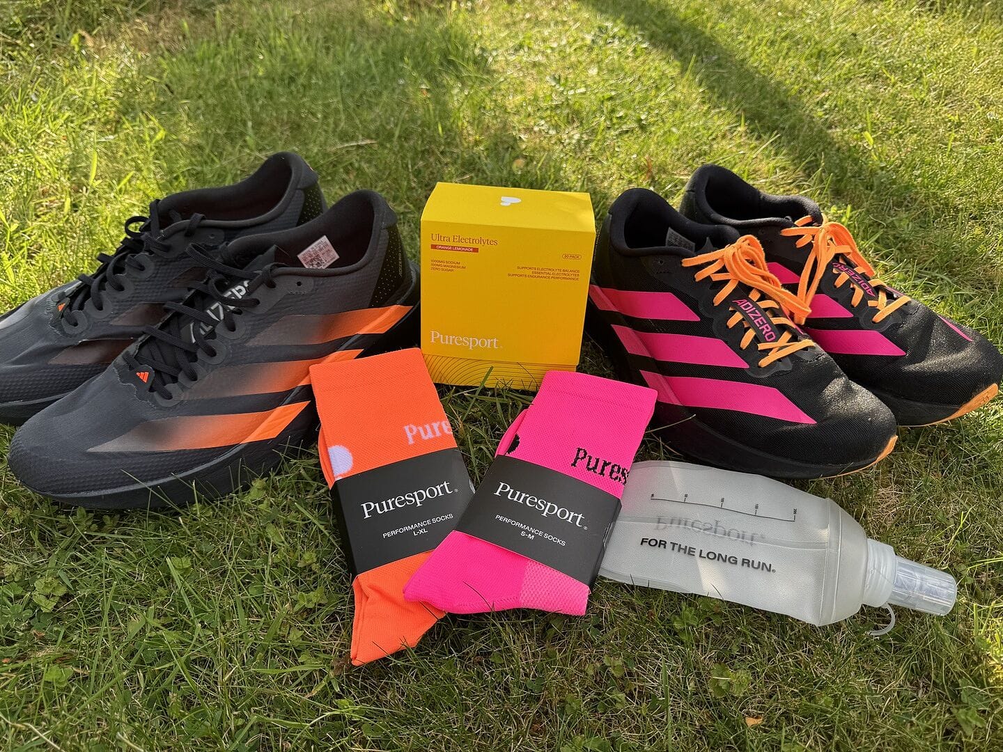 Customer photo review of Performance Running Socks - Neon Pink
