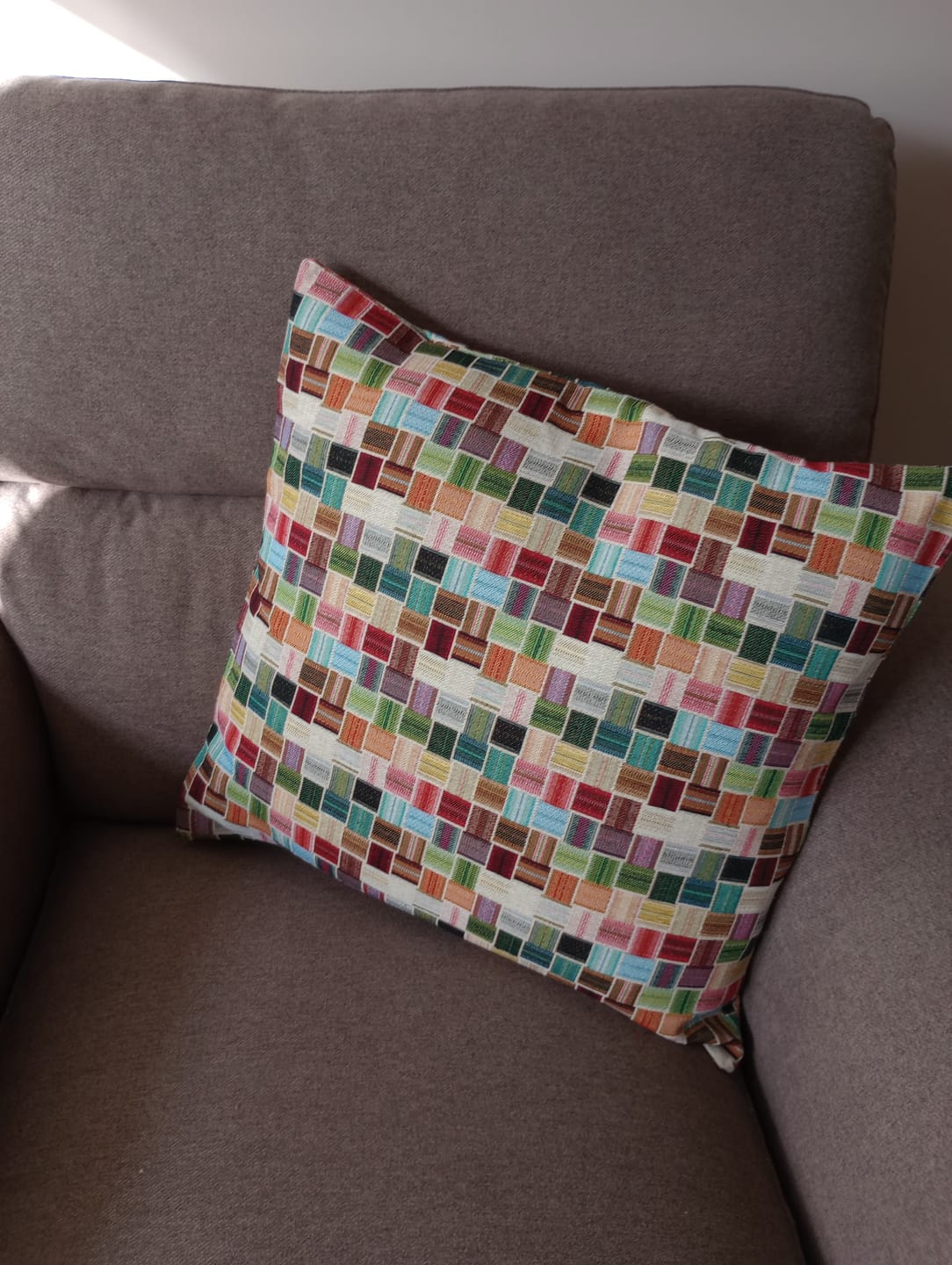 Customer photo review of Colourful Squares Tapestry Fabric