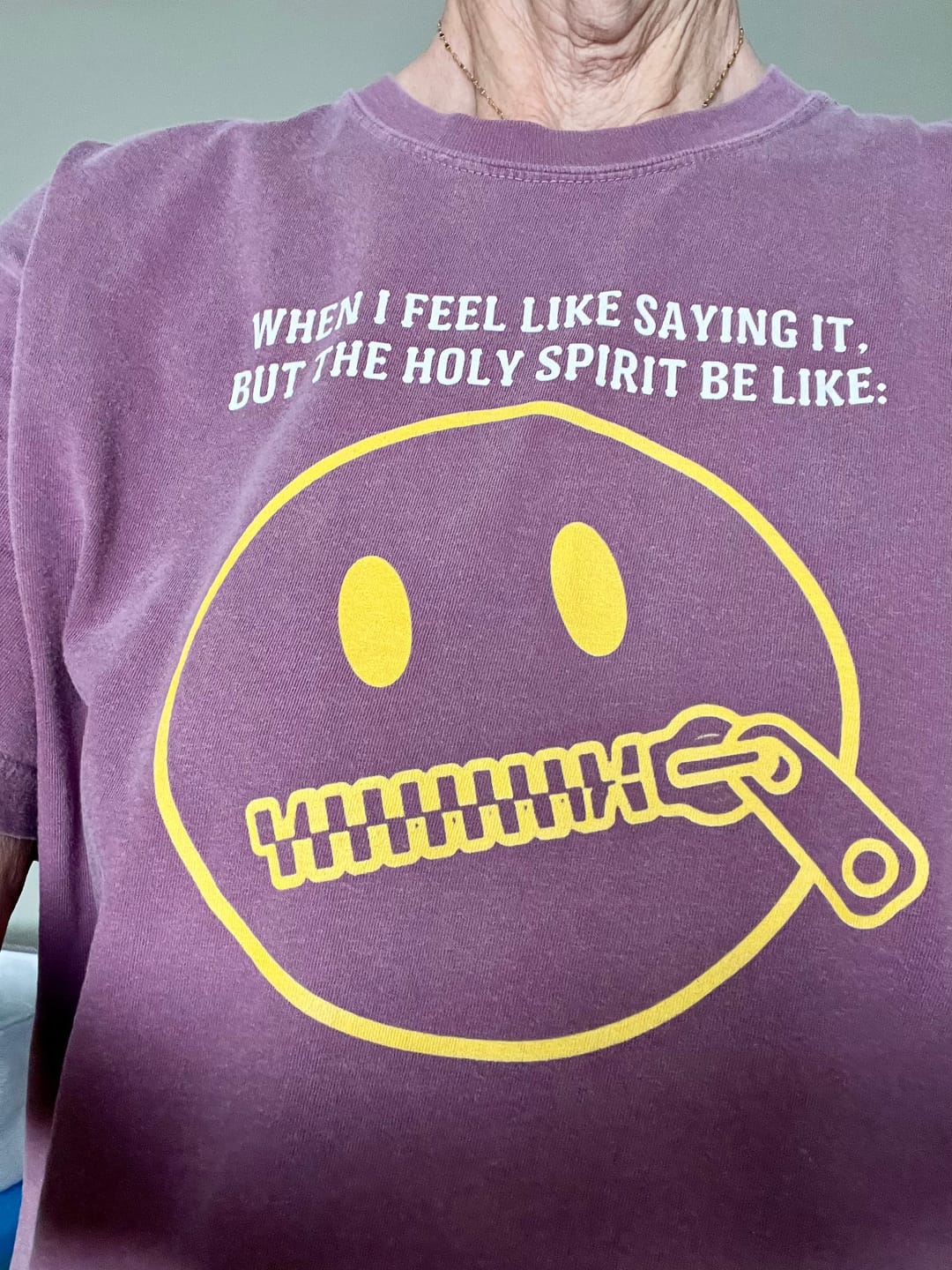 Customer photo review of Zip It T-Shirt