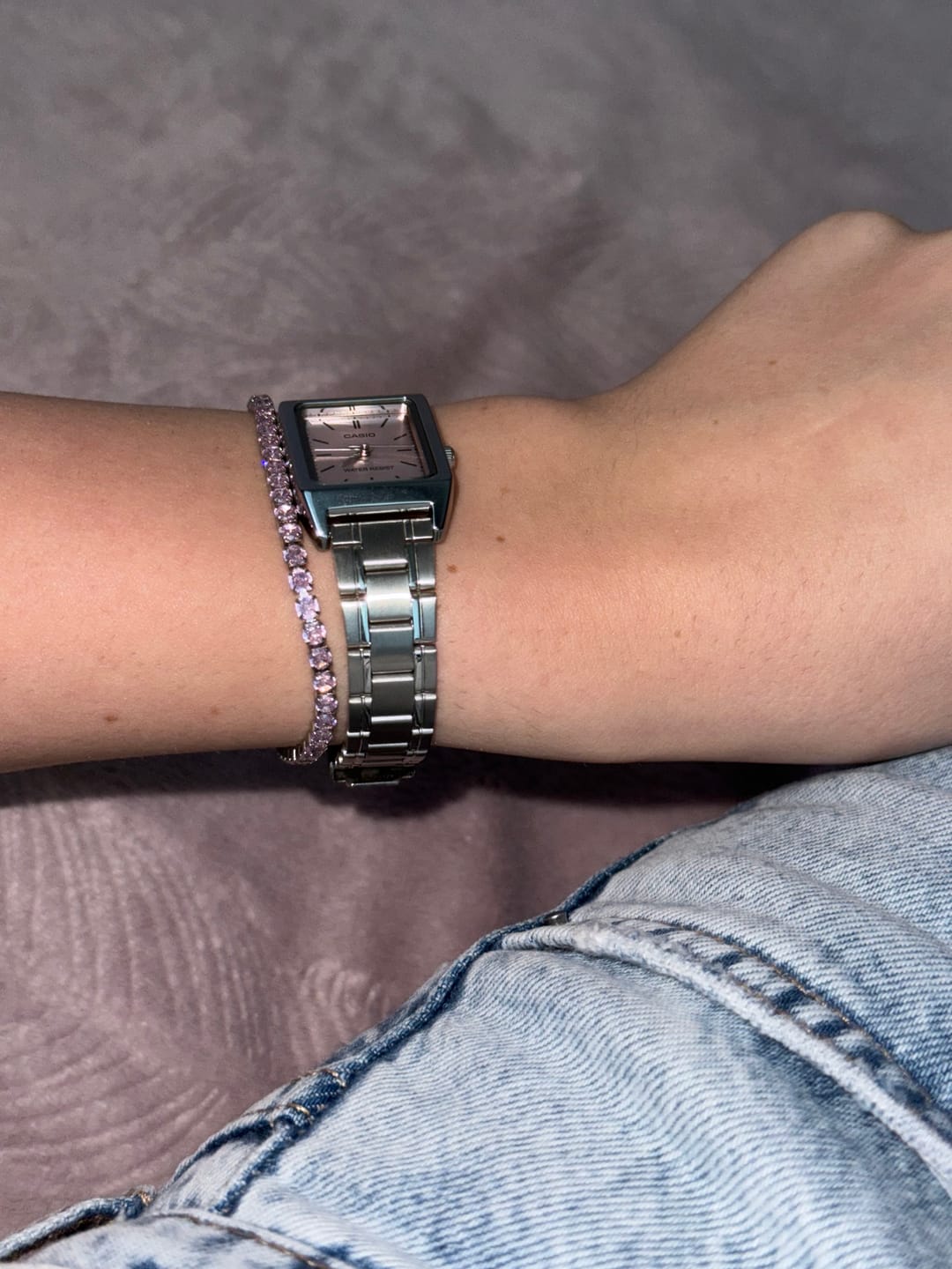 Customer photo review of Ava Silver Pink Bracelet