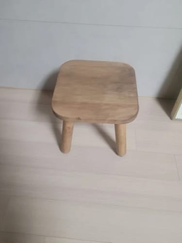 Customer photo review of Walnut Shoe Stool - All Solid Wood Entryway Seat