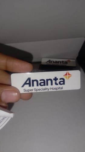 Customer photo review of Customized Magnetic Badge | Wear Your Brand