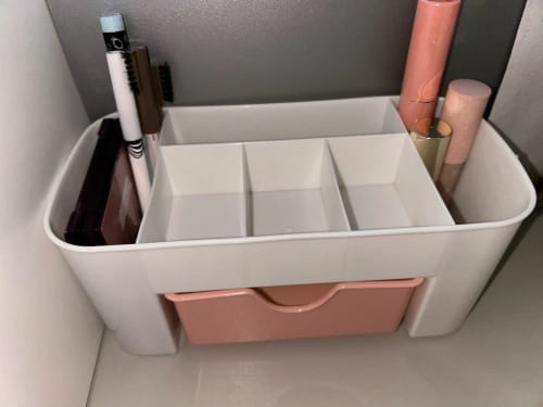 Customer photo review of Makeup Organizer with Drawer – Acrylic Brush and Lipstick Holder