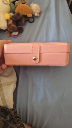 Customer photo review of Leather Jewelry Box – Ring and Earring Display Organizer