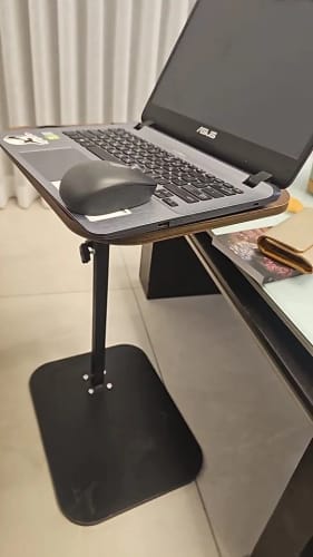 Customer photo review of C-Shaped Side Table – Height Adjustable Sofa Laptop Table